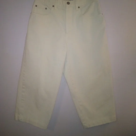 Khaki Denim Halston Jeanswear Cropped Pants Capri Jeans Sz 6 - Picture 5 of 15